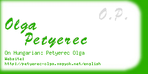 olga petyerec business card